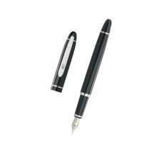 Classical black Calligraphy fountain pen with crystal clip custom OEM logo Chinese fountain pen luxury